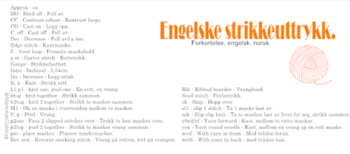 Engelske strikkeuttrykk